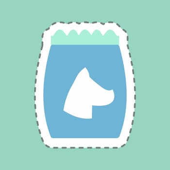 Sticker Dog Food II - Line Cut - Simple illustration,Editable stroke vector