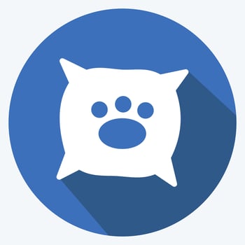Icon Dog Cushion - Long Shadow Style - Simple illustration,Editable stroke vector