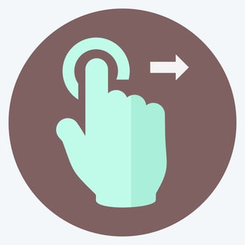 Icon Tap and Move Right - Flat Style - Simple illustration,Editable stroke vector