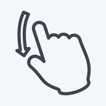 Icon Swipe Down - Line Style - Simple illustration,Editable stroke vector