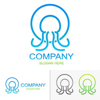 jellyfish logo icon vector