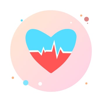 Heartbeat in circle icon. Heart pulse in round shaped icon. Beautiful healthcare and medical. Modern simple design icon, sign or logo. Beat pulse icon. Heart care cardiology. World heart day. vector