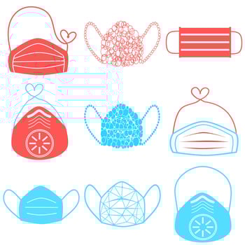 Set of Safety breathing masks. Industrial safety N95 mask, dust protection respirator and breathing medical respiratory mask. Hospital or pollution protect face masking. Face pollution mask. health vector