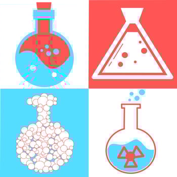 Set of Chemical test tube pictogram icon. Laboratory glassware or beaker equipment. Experiment flasks. Trendy modern vector. Simple flat illustration. Glass chemical, laboratory flasks for science lab vector