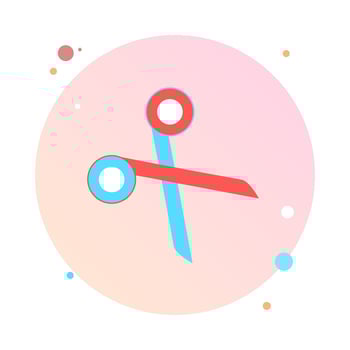 Scissors in circle icon vector. Professional medical scissor in round shaped. Surgical instrument, medical clamp, hairstyle scissor icon. Medical equipment. Vector illustration.