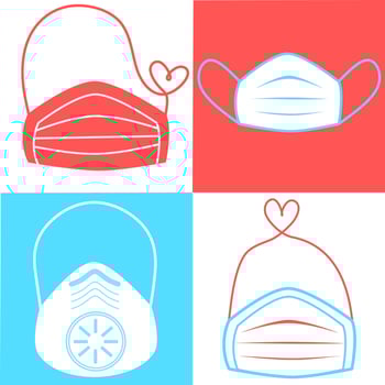 Set of Safety breathing masks. Industrial safety N95 mask, dust protection respirator and breathing medical respiratory mask. Hospital or pollution protect face masking. Face pollution mask. health vector