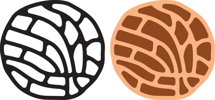 Concha pan icon vector