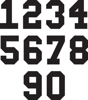 College Jersey Team Numbers vector