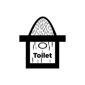 black simple toilet illustration vector image