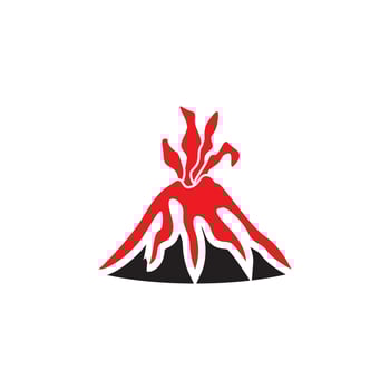 Volcano eruption logo vector illustration