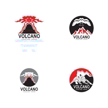 Volcano eruption logo vector illustration