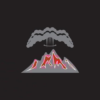 Volcano eruption logo vector illustration