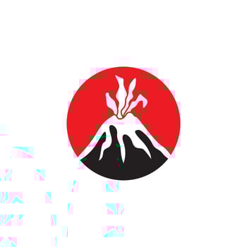 Volcano eruption logo vector illustration