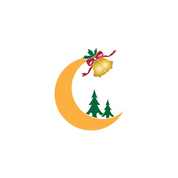 Merry christmas logo vector template