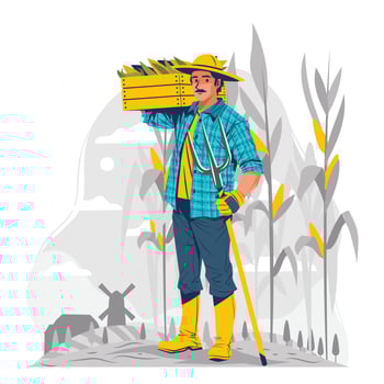 Corn Farmer Concept vector