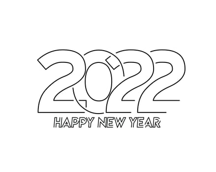 Happy New Year 2022 Text Typography Design Patter, Vector illustration.