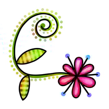 Hand Drawn Doodle Watercolor Flower vector