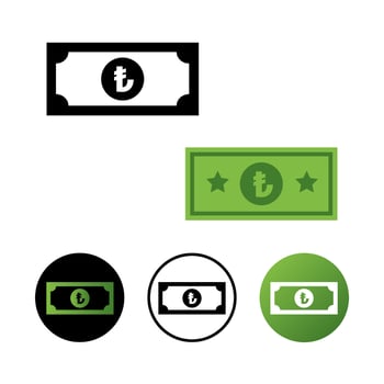 Abstract Turkish Lira Banknote Icon Illustration vector