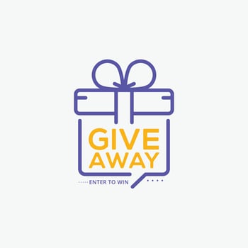 Giveaway and enter to win banner vector graphic