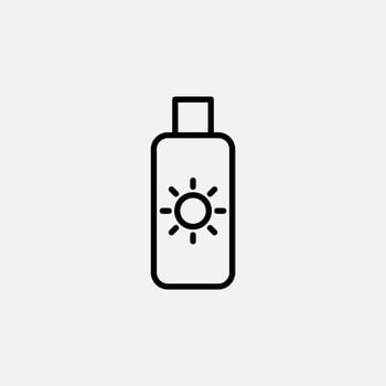 Sunblock, Sunscreen, Lotion, Summer Line Icon, Vector, Illustration, Logo Template. Suitable For Many Purposes. vector