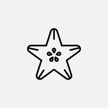 Star Fruit, Fresh, Healthy Line Icon, Vector, Illustration, Logo Template. Suitable For Many Purposes. vector