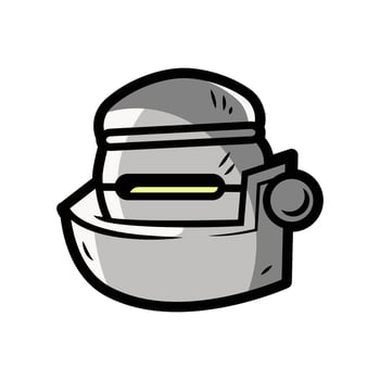 illustration vector artwork cartoon colorful shiny robot steel head,street character graffiti