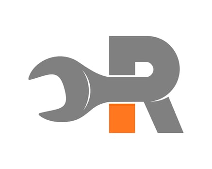 R Letter repair with wrench vector