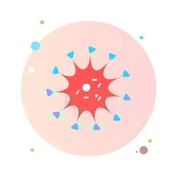 Coronavirus in circle icon. Bacteria, microbes and virus sign and symbol in flat design. Novel Coronavirus outbreak covid-19 2019-nCoV symptoms in round shaped for mobile concepts and web apps. vector