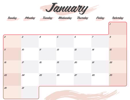 january elegant brush 2022 monthly calendar planner printable vector