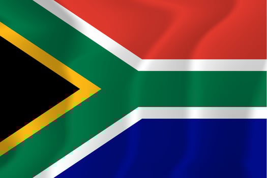 South Africa National Waving Flag Background Illustration vector