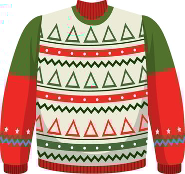 Christmas sweater in cartoon style isolated vector