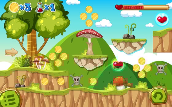 Game Template Jungle Scene vector