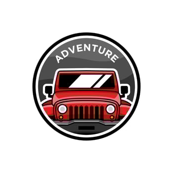 Adventure Red Jeep Logo vector
