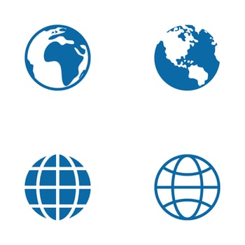Earth globe icon logo design vector