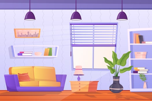 Living room interior illustration vector
