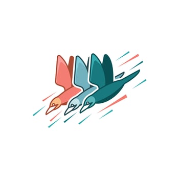 Gannets seabirds logo design vector , in white background.