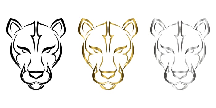 line art of cougar head. Good use for symbol, mascot, icon, avatar, tattoo, T Shirt design, logo or any design you want. vector