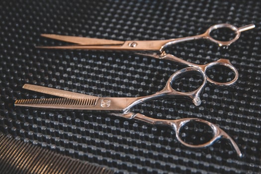 Stylish professional barber scissors photo