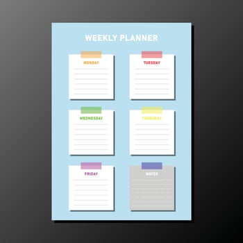 notepad weekly planner design vector