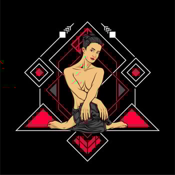 beautiful yoga girl vector