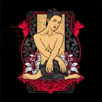 beautiful yoga girl vector