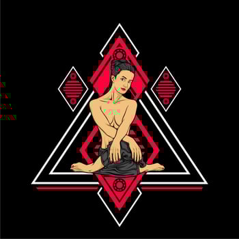 beautiful yoga girl vector