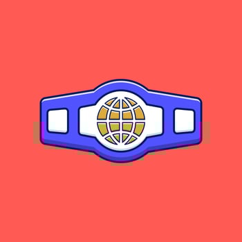 Boxing trophy cartoon style icon illustration vector