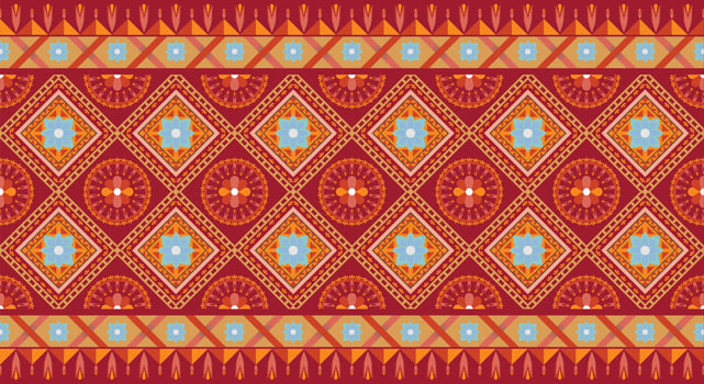 Ethnic fabric texture pattern Abstract Geometric Vector Aztec oriental illustration retro embroidery repeating ceramic tile