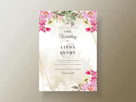 Wedding invitation card forest life vector