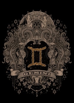 illustration Gemini zodiac symbol vector