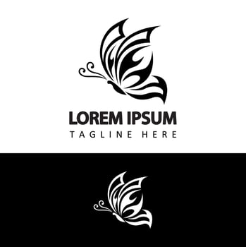 butterfly logo template design, silhouette vector logo