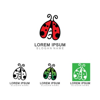 Lady bug animal beautiful vector illustration icon design template
