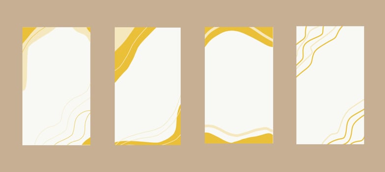 abstract template backgrounds for stories set hand drawn in trendy autumn colors 2021. minimalism. frame, decor, social media vector