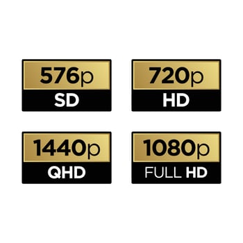 Golden 8K, 4K, 5k Ultra HD Video Resolution Icon Logo vector